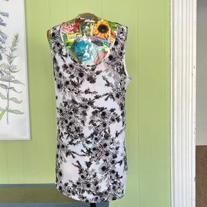 Maurices Black and White Floral Tank Top